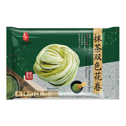 FRESHASIA Steamed Roll Bun (Matcha Flavour) 420g (Frozen)