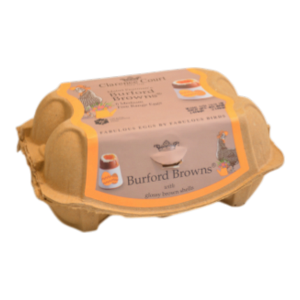 Clarence Court Free Range Eggs Burford Browns (6 medium eggs) (Case 24)