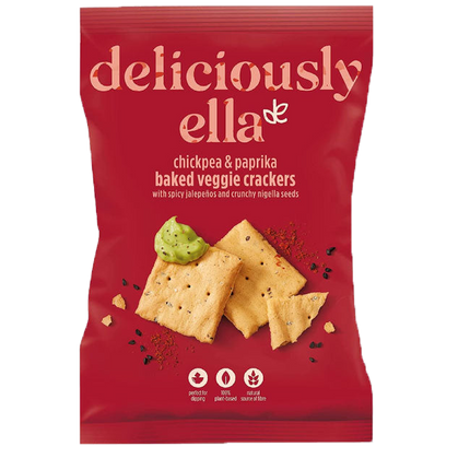 DELICIOUSLY ELLA Chickpea & Paprika Veggie Crackers 100g - Longdan Official