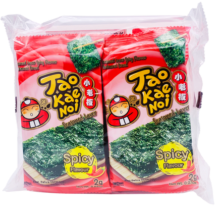 TAOKAENOI Roasted Seaweed (Korean Style) Spicy 2g (Case 160)
