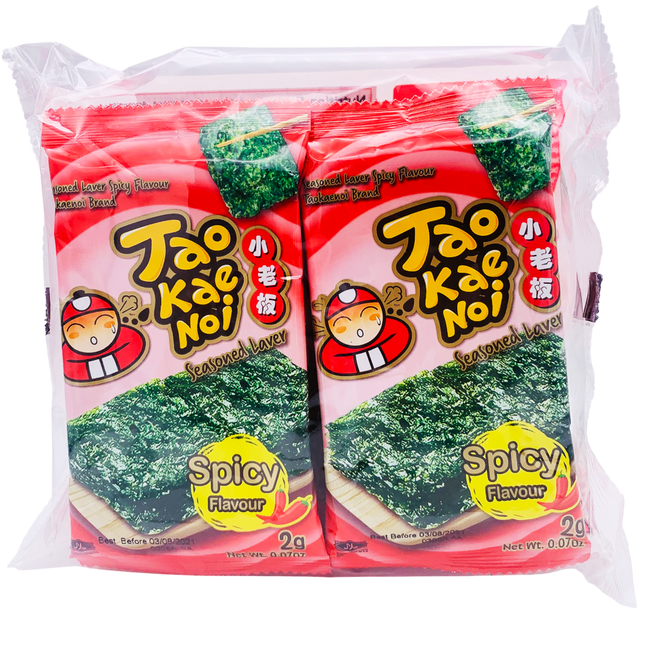 TAOKAENOI Roasted Seaweed (Korean Style) Spicy 2g (Case 160)