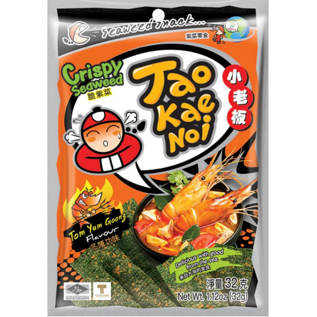 TAOKAENOI Crispy Seaweed - Tom Yum Goong 32g (Case 24)