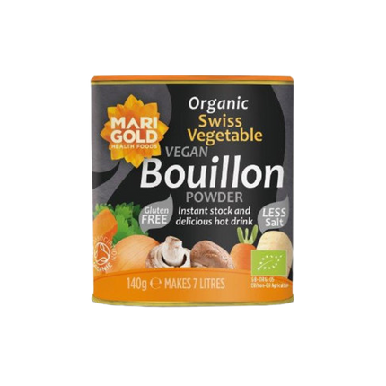 MARIGOLD ORG GF Bouillon Powder Grey - Low Salt 140g (Case 6)