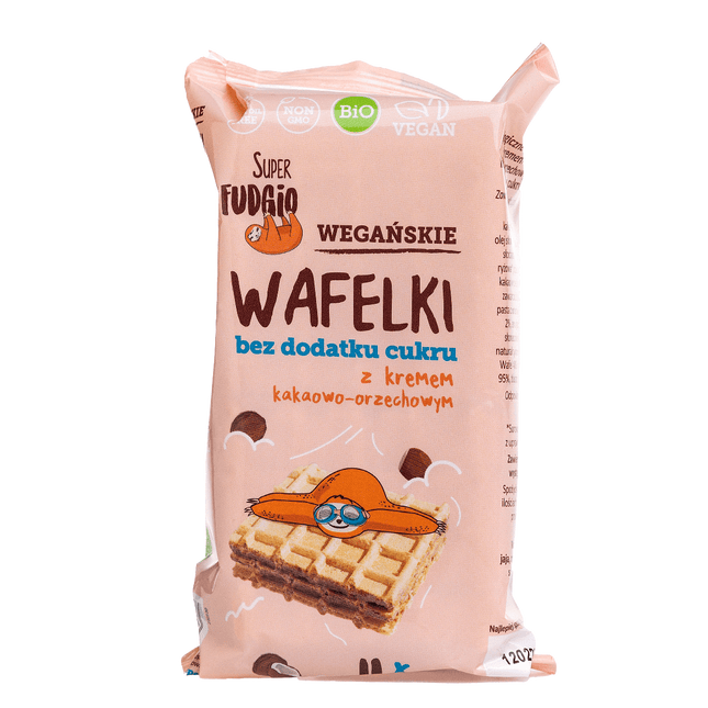 Super Fudgio Organic & Vegan Waffers No Added Sugar 4 x 30g - Longdan Official Online Store