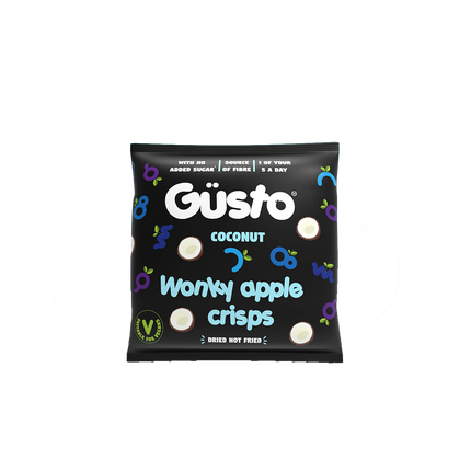 GUSTO SNACKS Air Dried Wonky Apple Crisps With A Coconut Twist 20g - Longdan Official
