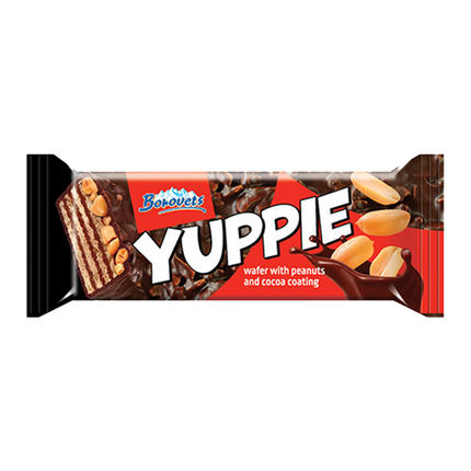 BOROVETS Wafer Yuppie with Peanuts and Cocoa Coating 80g (Case 24)