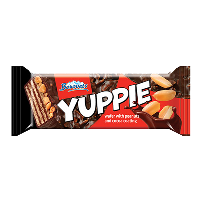 BOROVETS Wafer Yuppie with Peanuts and Cocoa Coating 80g (Case 24)