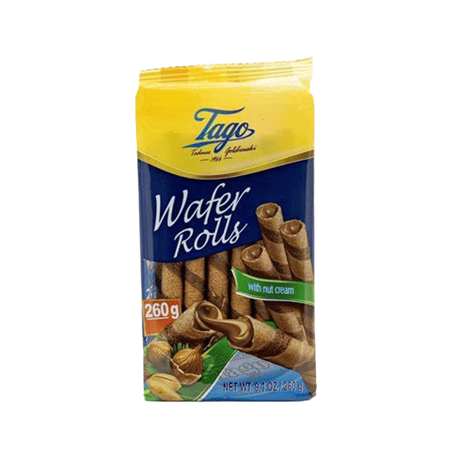 TAGO Wafer Rolls - Peanut 260g (Case 24)