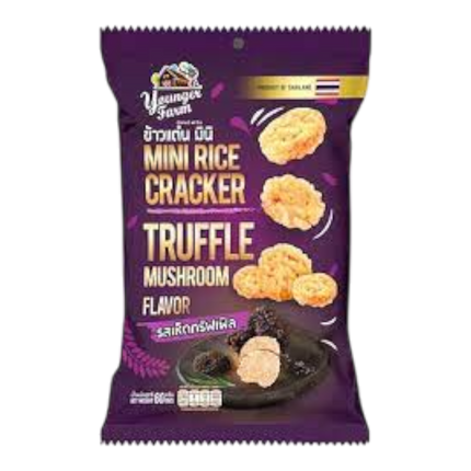 YOUNGER FARM Mini Rice Cracker Truffle Mushroom Flavour 60g (Case 12)