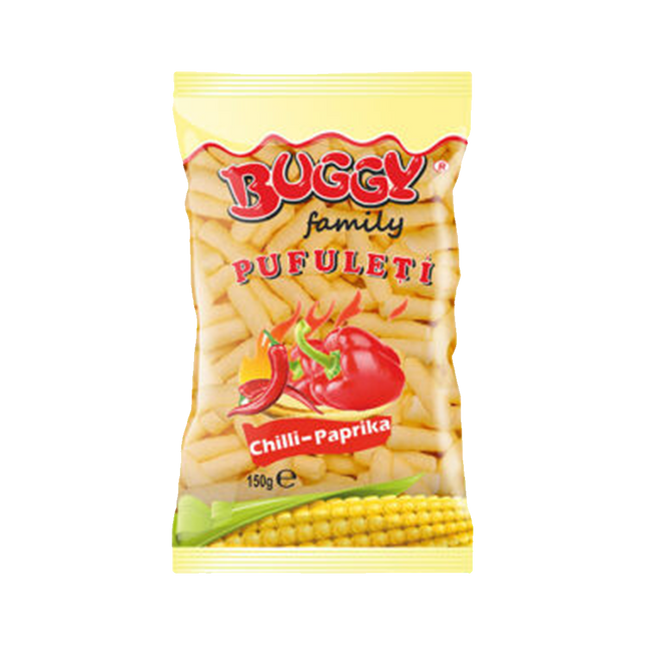 BUGGY FAMILY Chilli Paprika Corn Flips 150g (Case 10)