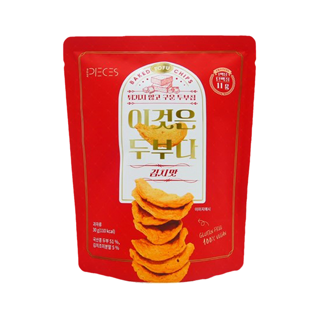 ALL THE PIECES Baked Tofu Chips Kimchi Flavour 30g (Case 50)