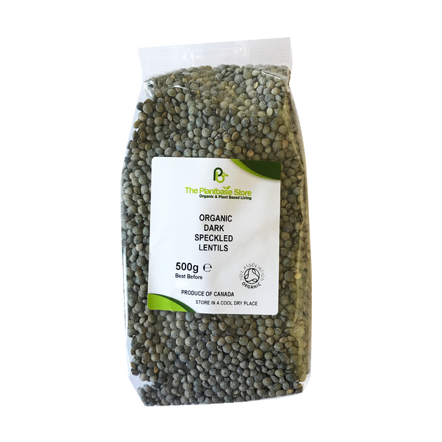 The Plantbase Store Organic Lentils Dark Speckled 500g - Longdan Online Supermarket