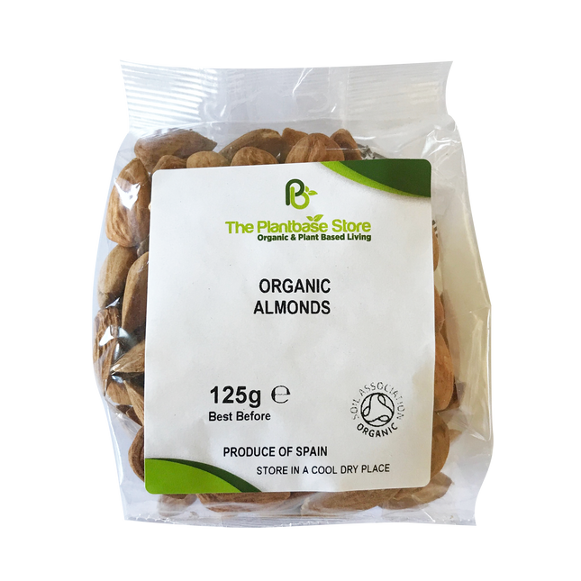 The Plantbase Store Organic Almonds Natural Whole 125g - Longdan Online Supermarket