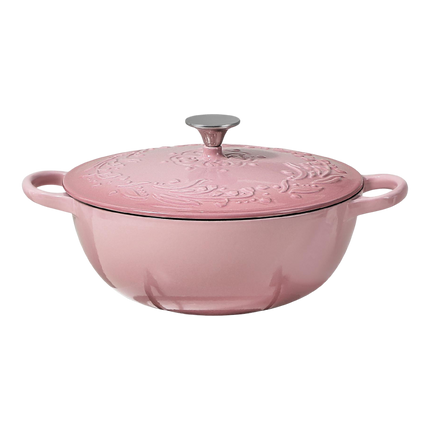 COOKER KING Enameled Cast Iron Casserole - Rose 26cm (Case 2)