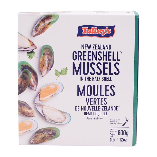 Talleys 1/2 Shell Green Lip Mussels 800g (Frozen) - Longdan Online Supermarket