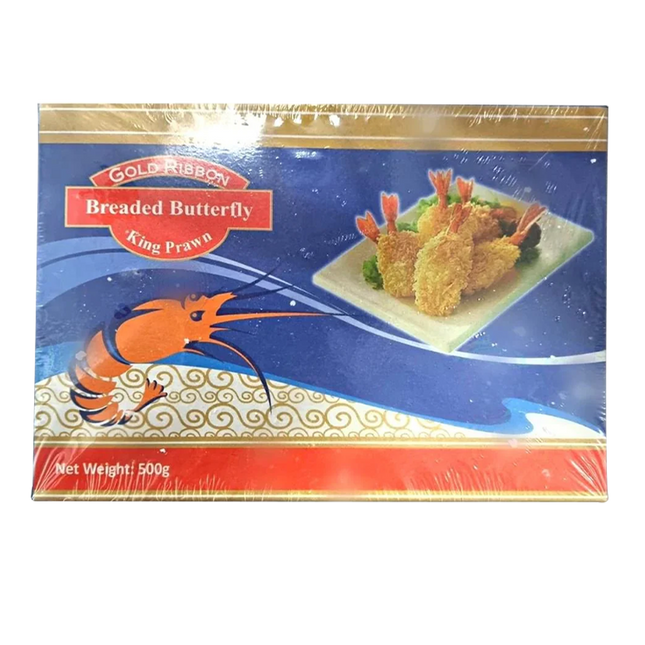 Gold Ribbon Breaded Butterfly King Prawn 500g (Frozen) (Case 12)