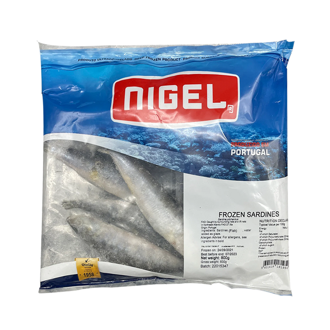 Nigel Whole Sardines 16-20 800gnet (Frozen) (Case 12)