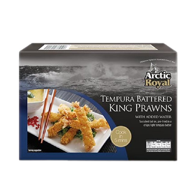 ARCTIC ROYAL Tempura Battered King Prawns 26/30 500g (Frozen) (Case 10)