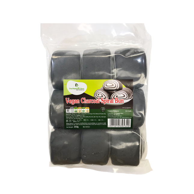The Plantbase Store Vegan Charcoa Spiral Bun 250G (Frozen) - Longdan Official Online Store