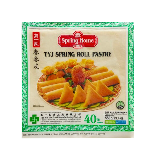 TEE YIH JIA 8.5in Spring Rolls Pastry 550g (Case 20)