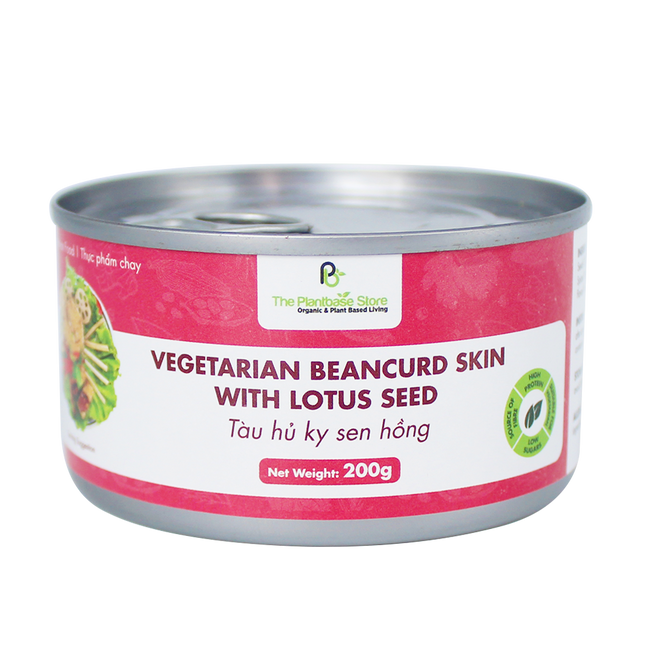 The Plantbase Store Canned Vegetarian Beancurd Skin With Lotus Seed 200g (Case 12)