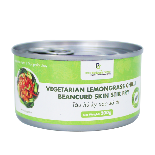 The Plantbase Store Canned Vegetarian Lemongrass Chilli Beancurd Skin Stir Fry 200g (Case 12)