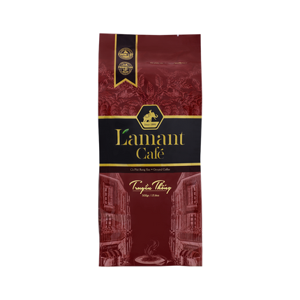 L'amant Traditional Blend (Arabica & Robusta Blend) Ground Coffee 500g (Case 20)