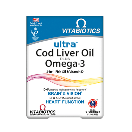 VITABIOTICS Ultra 2 in 1 Omega-3 & Cod Liver 60 Capsules (Case 4)