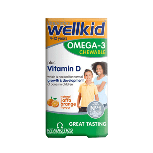VITABIOTICS Wellkid Omega-3 Chewable Orange 60 Capsules (Case 4)