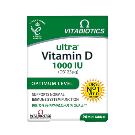 VITABIOTICS Ultra Vitamin D3 1000 IU 96 Tablets (Case 4)