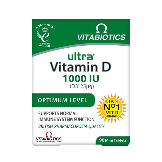 VITABIOTICS Ultra Vitamin D3 1000 IU 96 Tablets (Case 4)