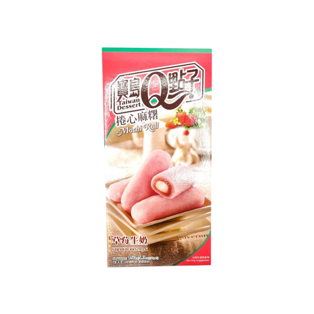 Q MOCHI Milk Roll Strawberry Flavour 150g (Case 24)