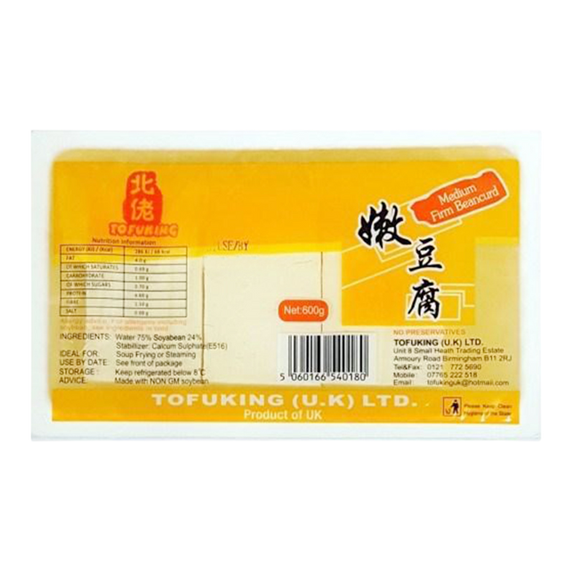 Tofuking Medium Firm Beancurd Tofu 600g (Unit)