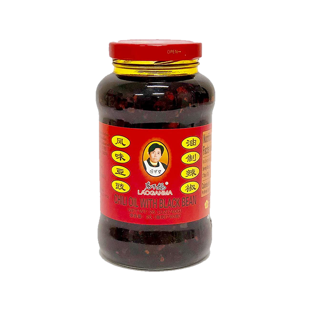 LAO GAN MA Preserved Black Beans in Chilli Oil 740g (Case 12)
