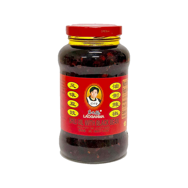 LAO GAN MA Preserved Black Beans in Chilli Oil 740g (Case 12)
