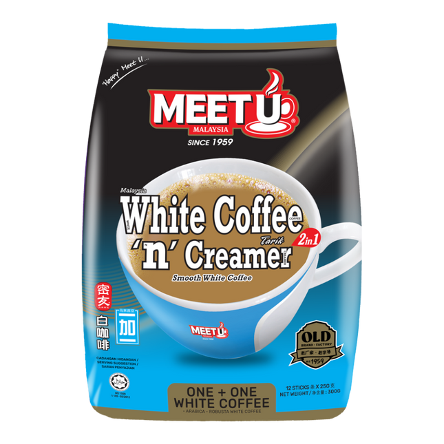 MEETU White Coffee 'N' Creamer 2in1 375g (Case 24)