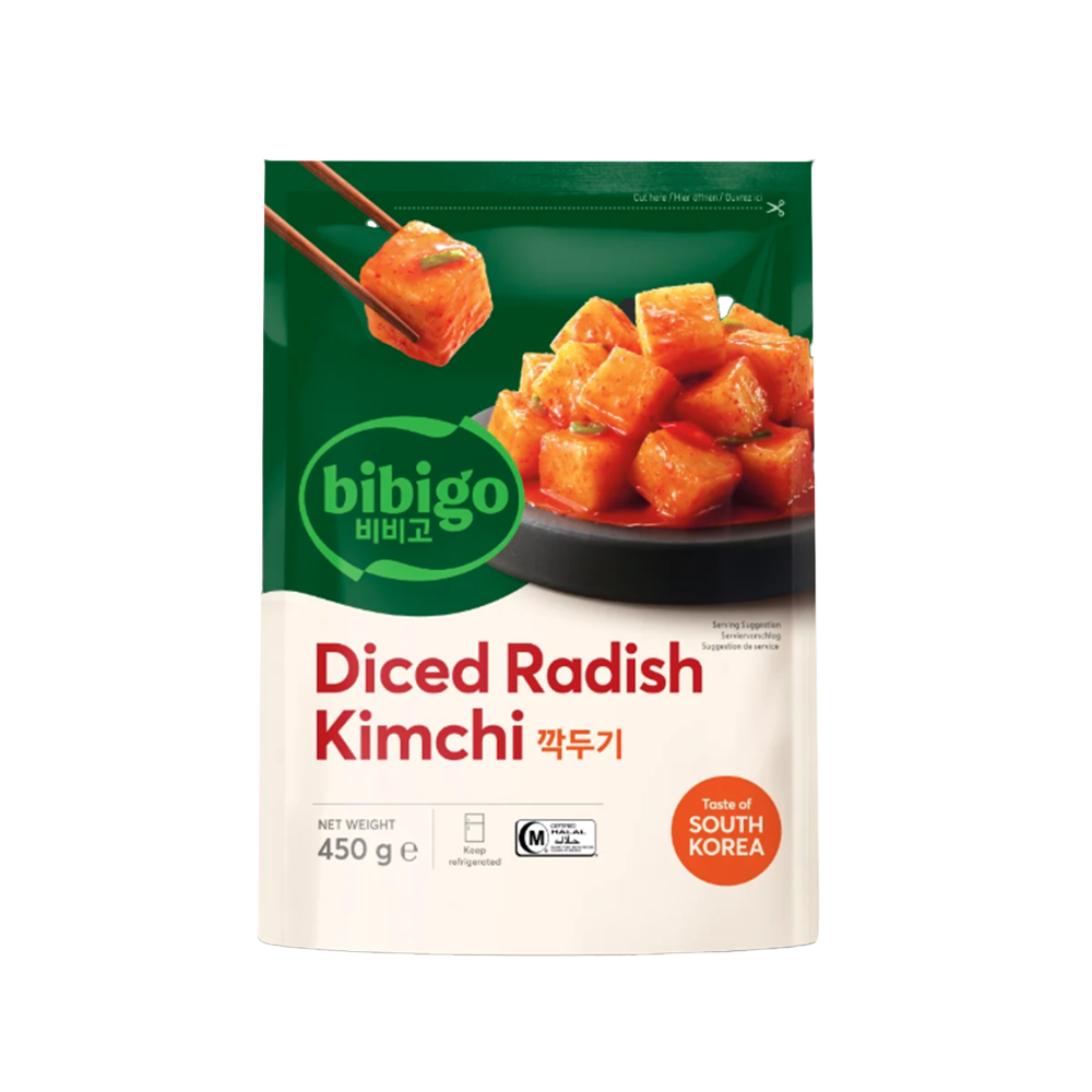CJ BIBIGO Cubed Radish Kimchi 450g (Case 12)