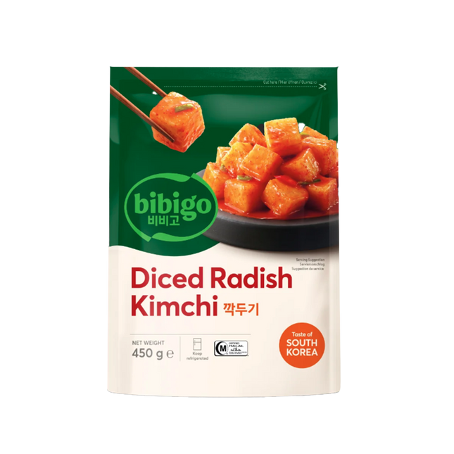 CJ BIBIGO Cubed Radish Kimchi 450g (Case 12)