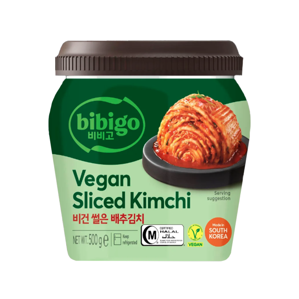 CJ BIBIGO Plantbased Sliced Cabbage Kimchi (Jar) 500g (Case 6)