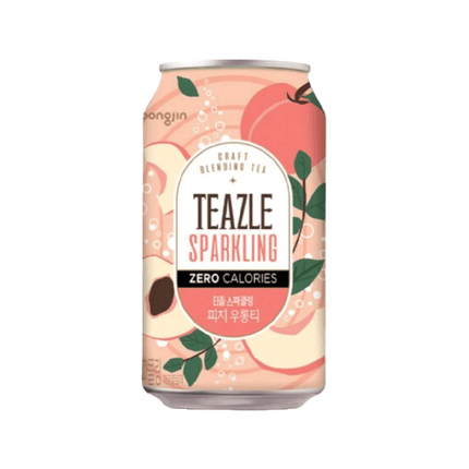 WOONG JIN Teazle Zero Sparkling Peach & Oolong Tea 340ml - Longdan Official