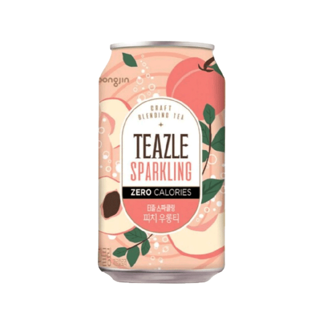 WOONG JIN Teazle Zero Sparkling Peach & Oolong Tea 340ml - Longdan Official