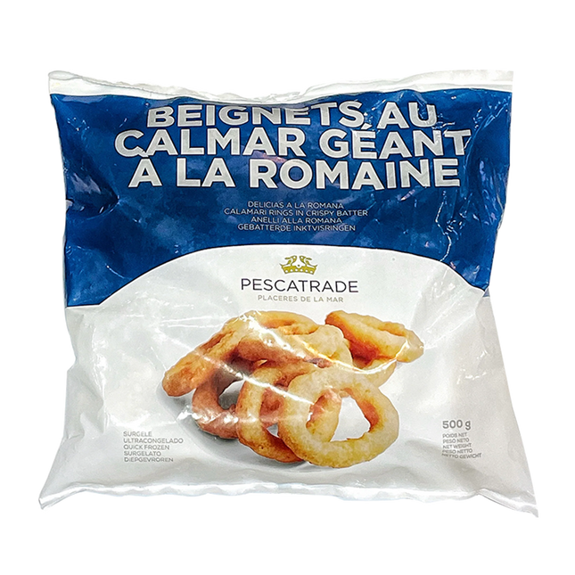 Pescatrade Calamari Rings In Crispy Batter 500G (Frozen) (Case 16)
