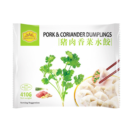 HONG'S Pork & Coriander Dumplings 410g (Frozen) - Longdan Official