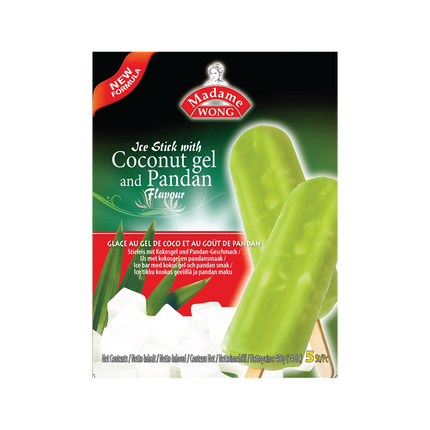 MADAME WONG Pandan Ice Cream With Coconut Jelly (5pcs) 400g (Case 6)
