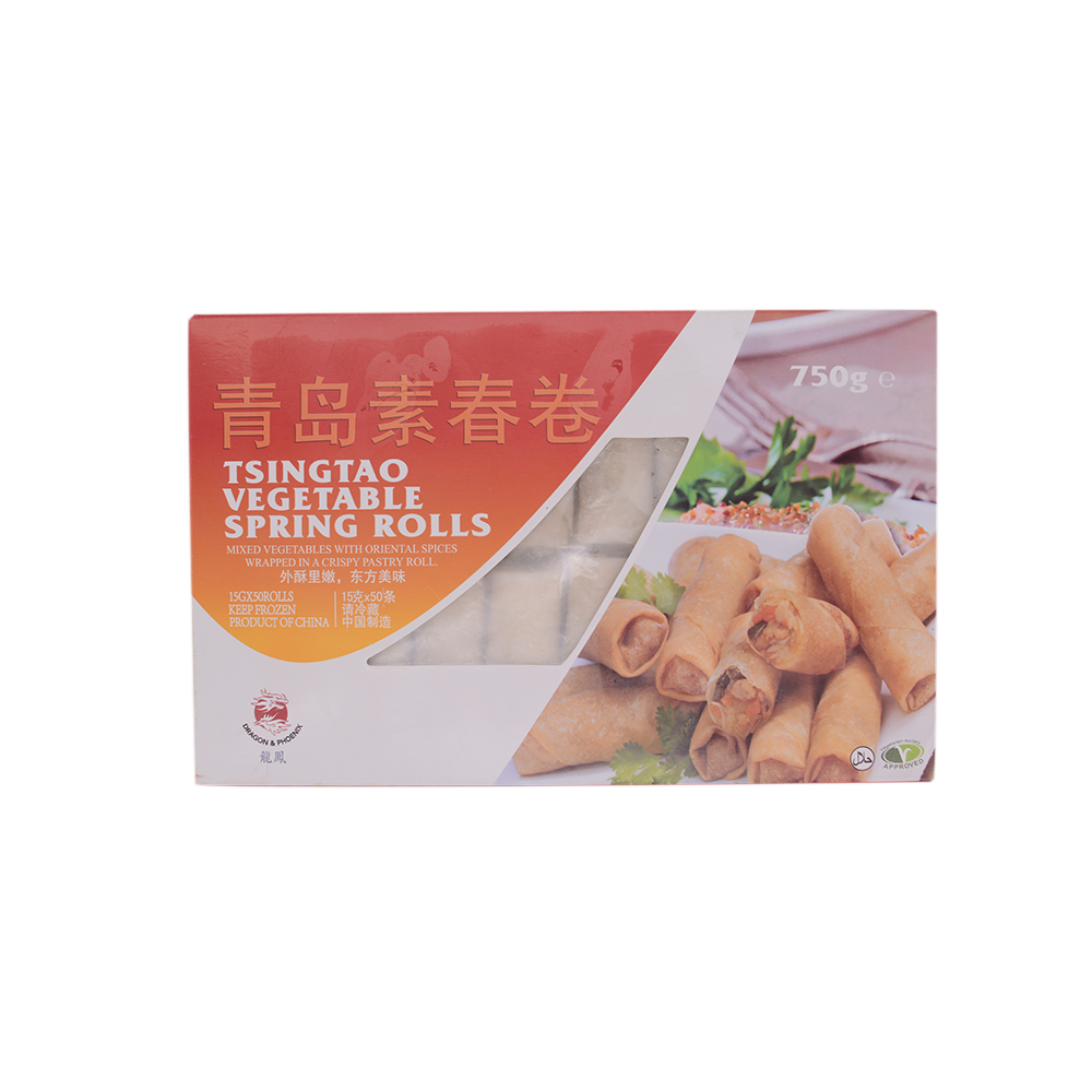 Dragon & Phoenix Tsingtao Vegetable Spring Rolls 750g (Frozen) - Longdan Online Supermarket