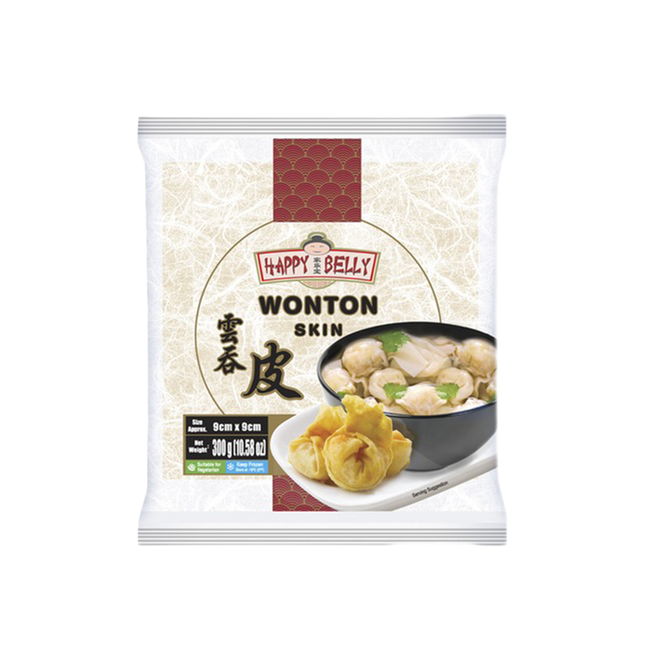 HAPPY BELLY Wonton Skin 90mm 300g (Case 30)