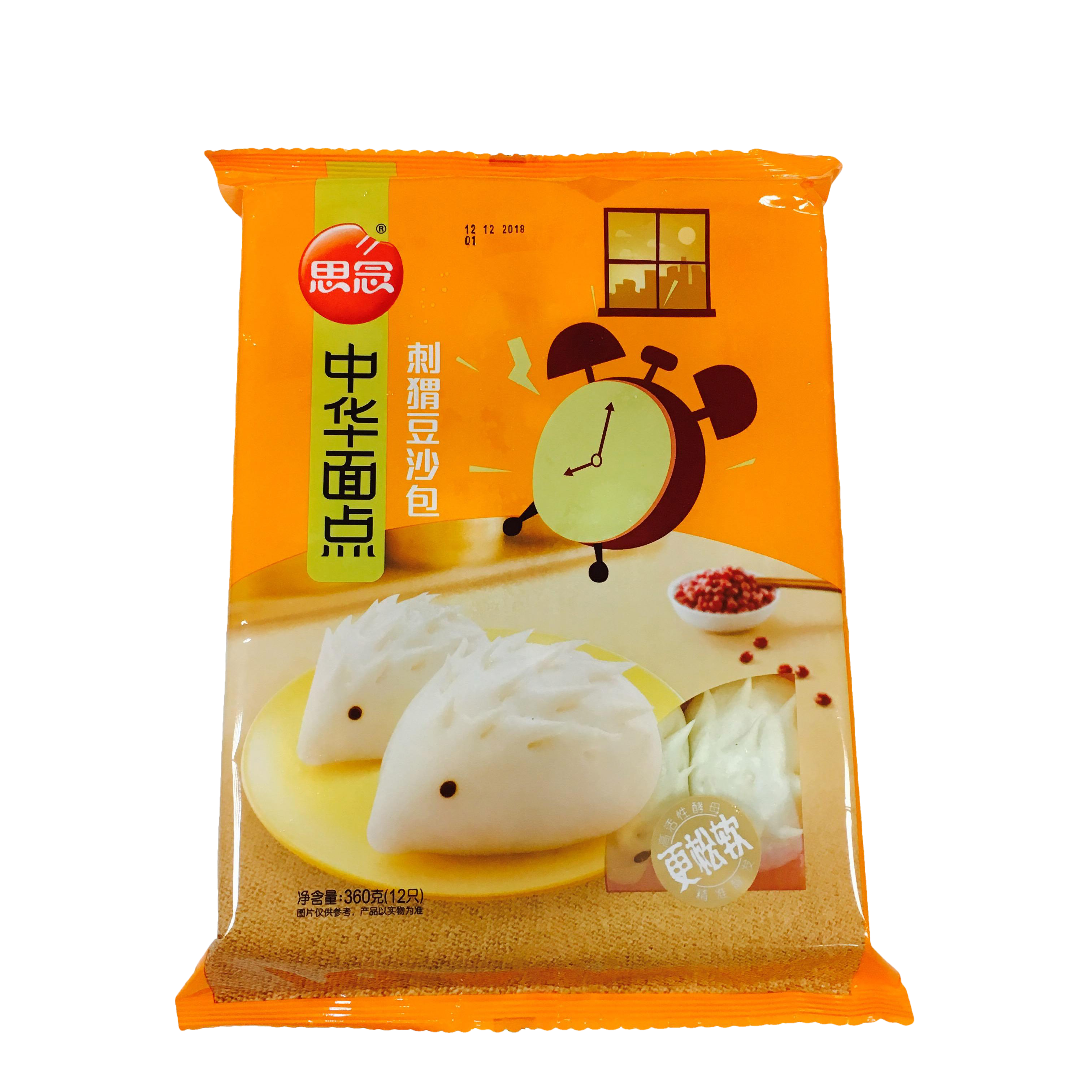 Synear Hedgehog (Red Bean) Bun 360g (Frozen) - Longdan Official Online Store