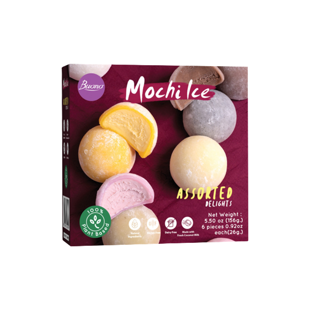 BUONO Mochi Ice Cream Assorted (6pc) 156g (Frozen) (Case 12)