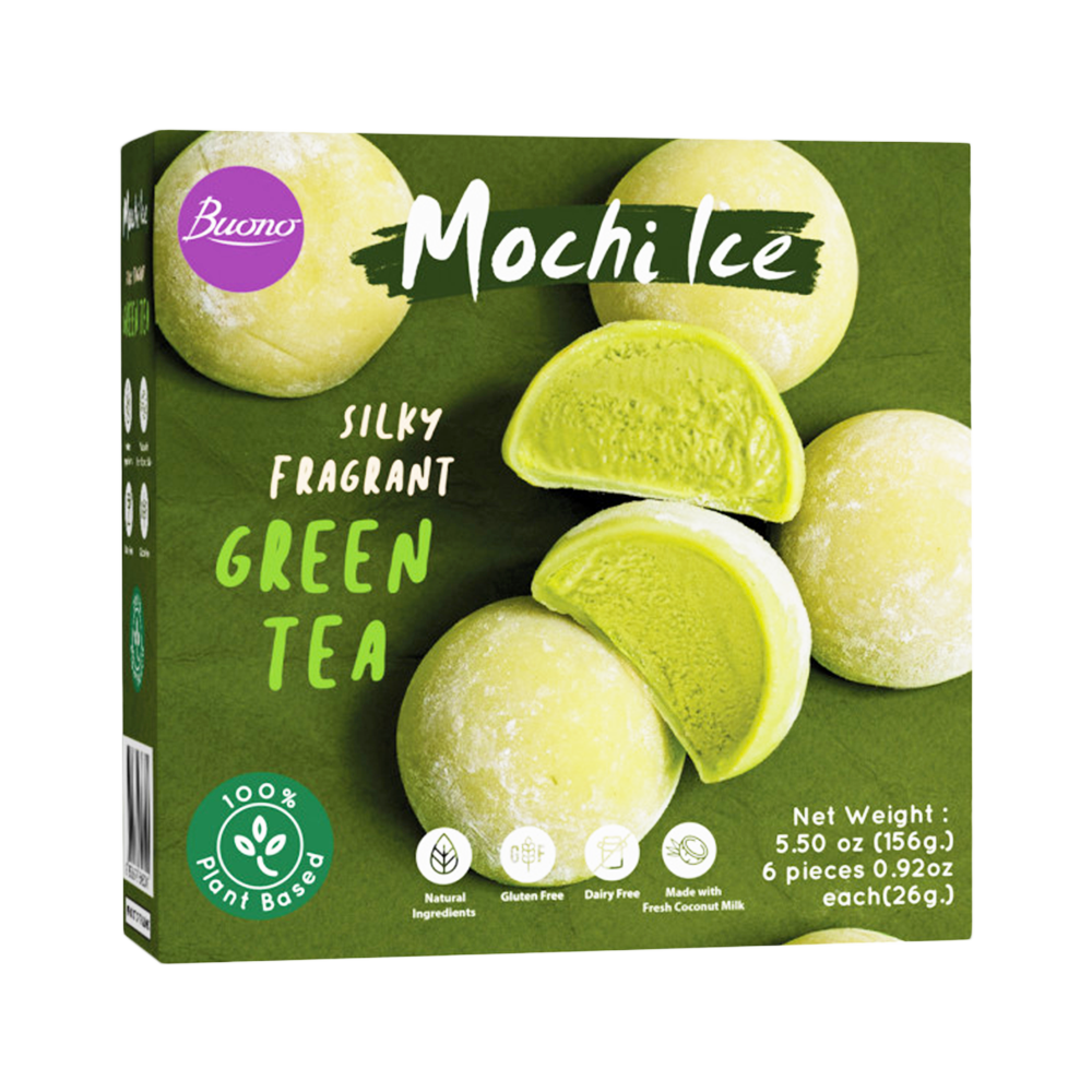 BUONO Mochi Ice Cream Green Tea (6pc) 156g (Frozen) (Case 12)