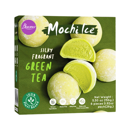 BUONO Mochi Ice Cream Green Tea (6pc) 156g (Frozen) (Case 12)